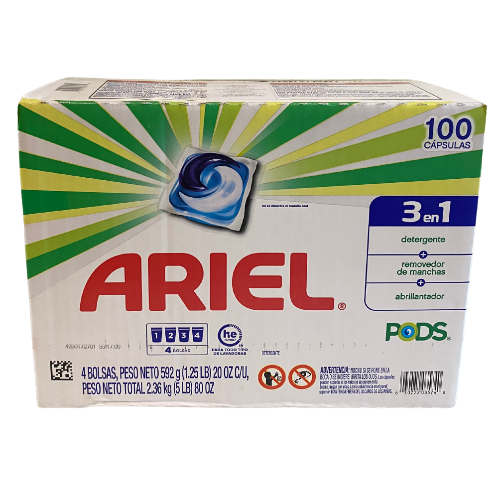 Ariel Laundry Detergent Pods 3 in 1, 100 Pacs