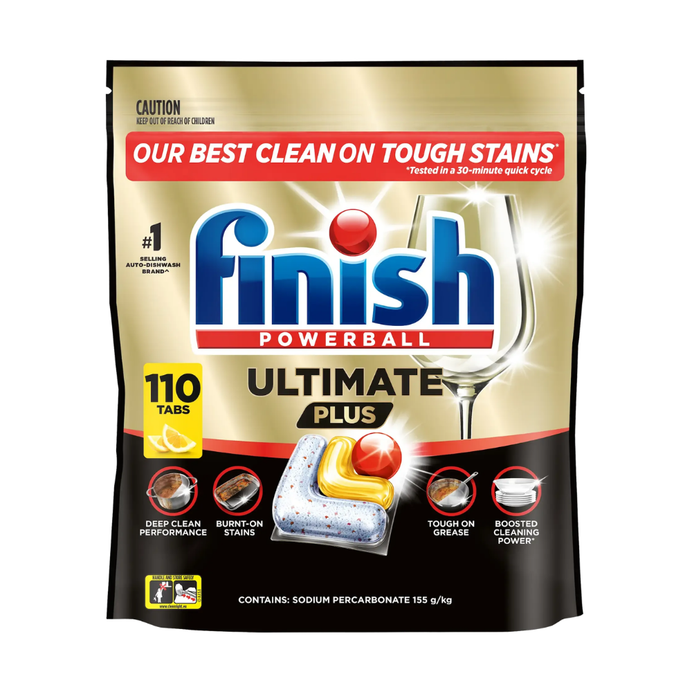 Finish Powerball Ultimate Plus All in 1 Lemon Sparkle Dishwashing Tablets 110 Pack