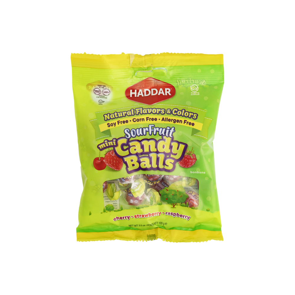 Haddar Fruity Mini Sour Candy Balls 100g