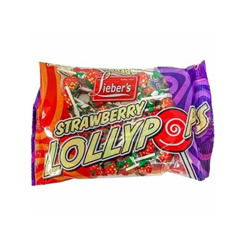 Liebers Strawberry Lollypops 340g