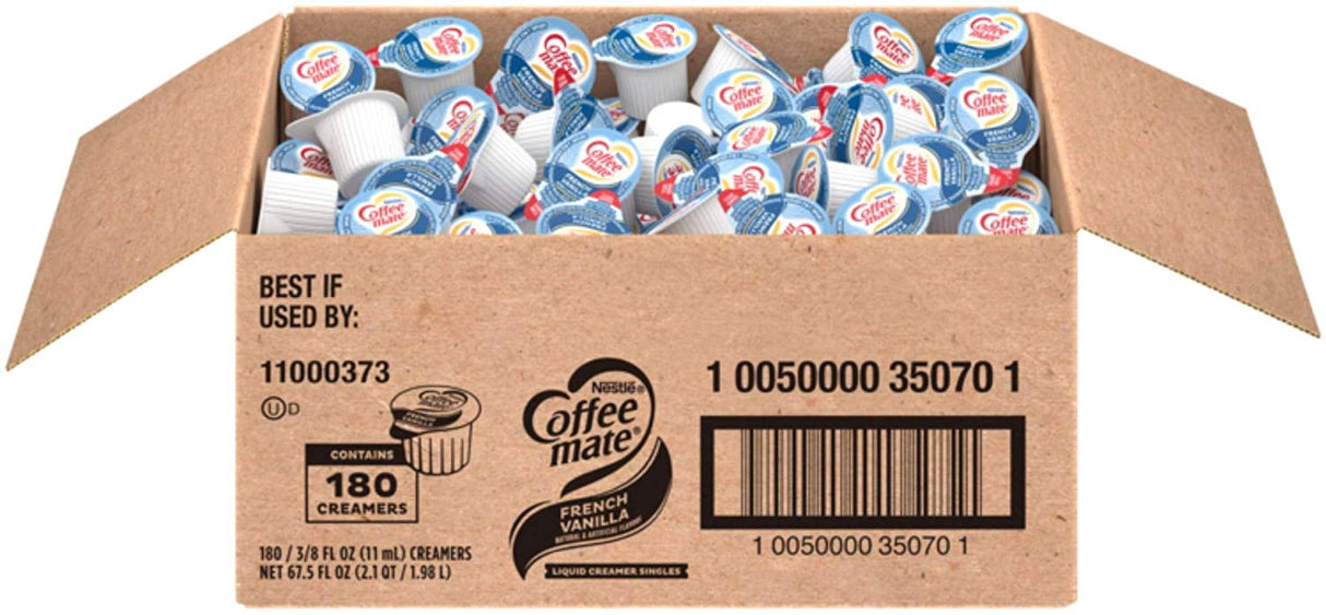Nestle Coffee Mate Coffee Creamer French Vanilla 180 Single Serve 1.98 Ltr
