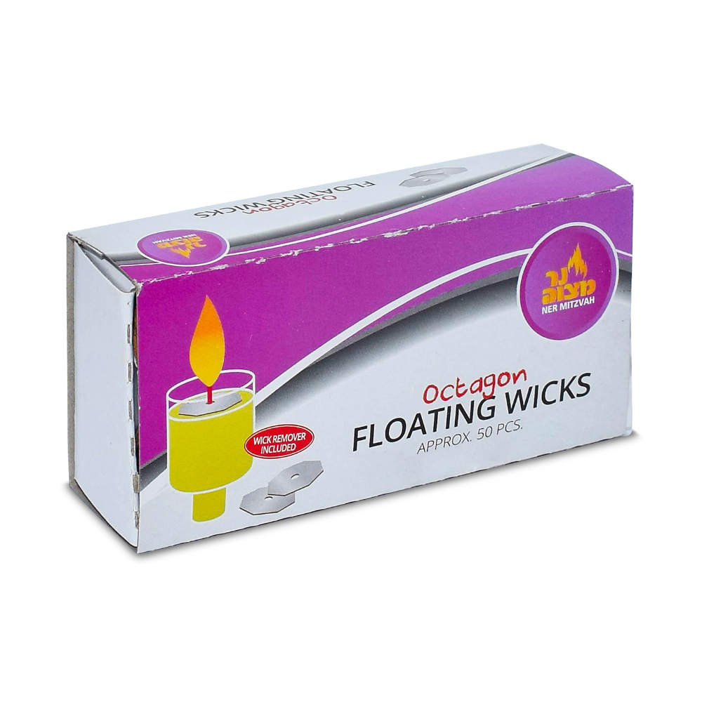 Ner Mitzvah Floating Wicks Octagon Shape Approx 50 pcs