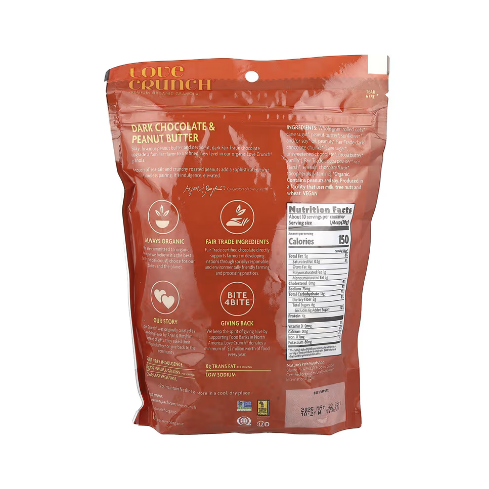 Nature's Path Love Crunch Premium Organic Granola Dark Chocolate & Peanut Butter 325g