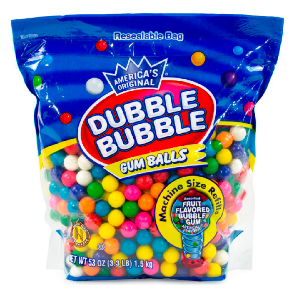 Dubble Bubble Gum Balls Refills Assorted Fruit Flavours 1.5 kg
