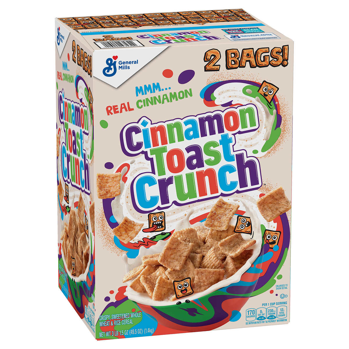 General Mills Cinnamon Toast Crunch Breakfast Cereal Double bag 1.4kg