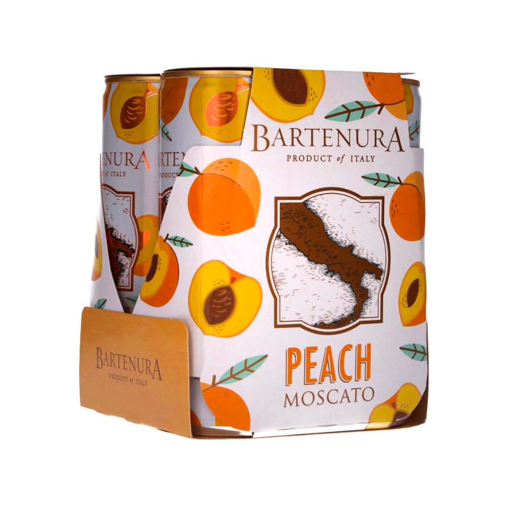 Bartenura Peach Moscato Sparkling Wine in Can 4 x 250ml
