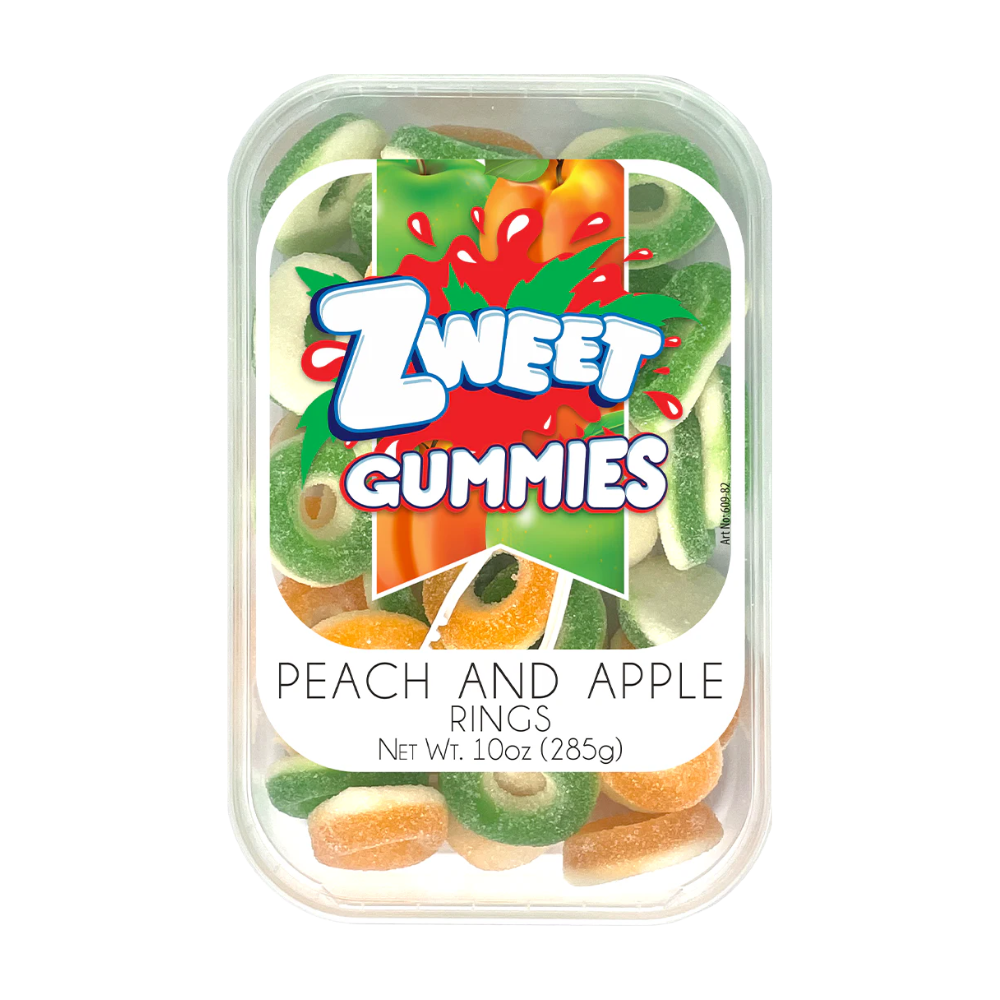 ZWEET GUMMY SOUR PEACH & APPLE RINGS 285g