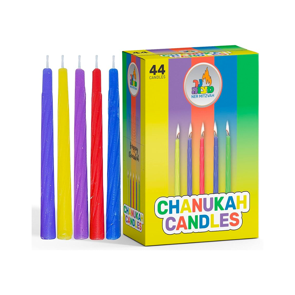 Ner Mitzvah Colourful Chanukah Candles 44 Pack