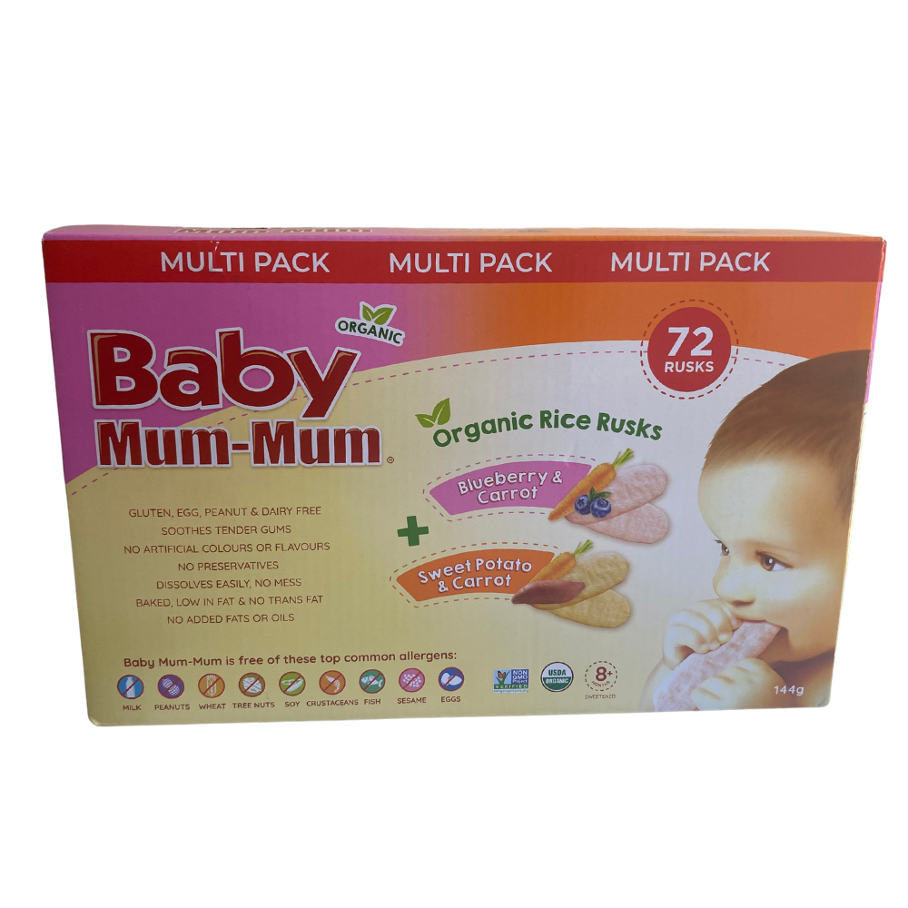 Baby Mum Mum Organic Rice Multi Pack 72 Rusks 144g