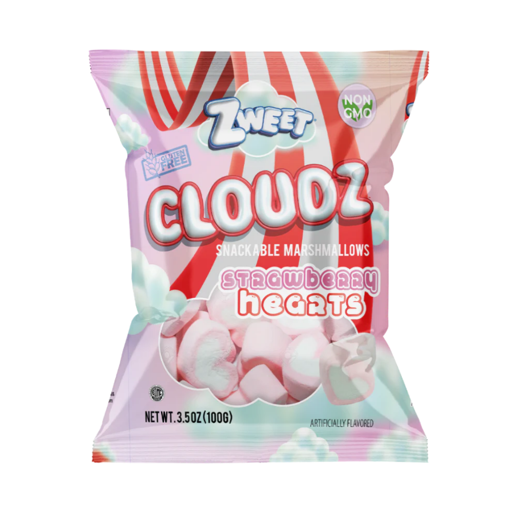 Zweet Marshmallow Strawberry Hearts 100g