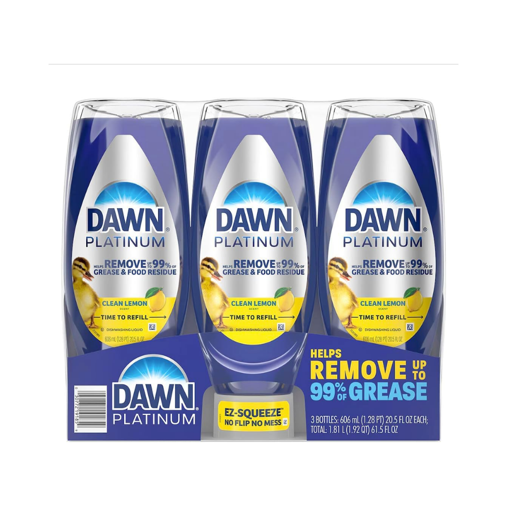 Dawn Platinum EZ Squeeze Clean Lemon Scent 3 x 606ml
