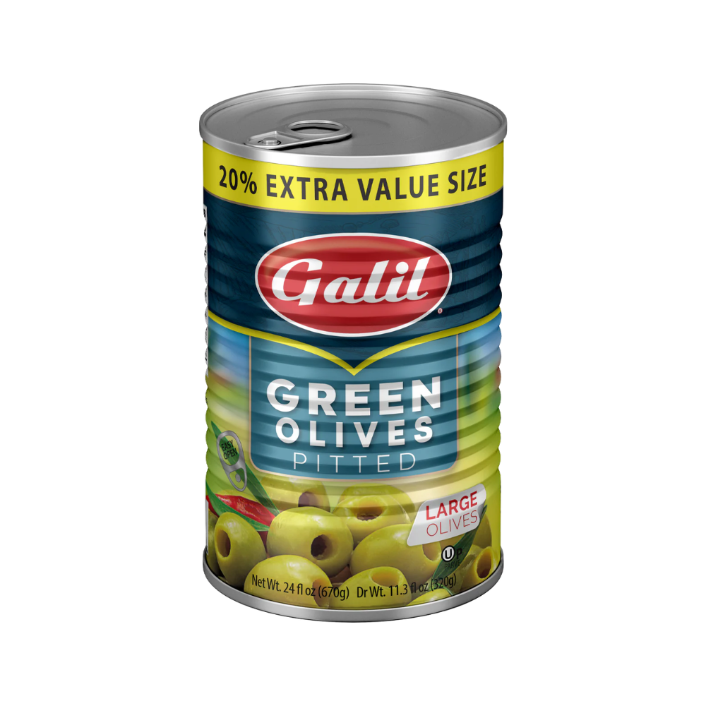 Galil Large Green Pitted Olives 670g