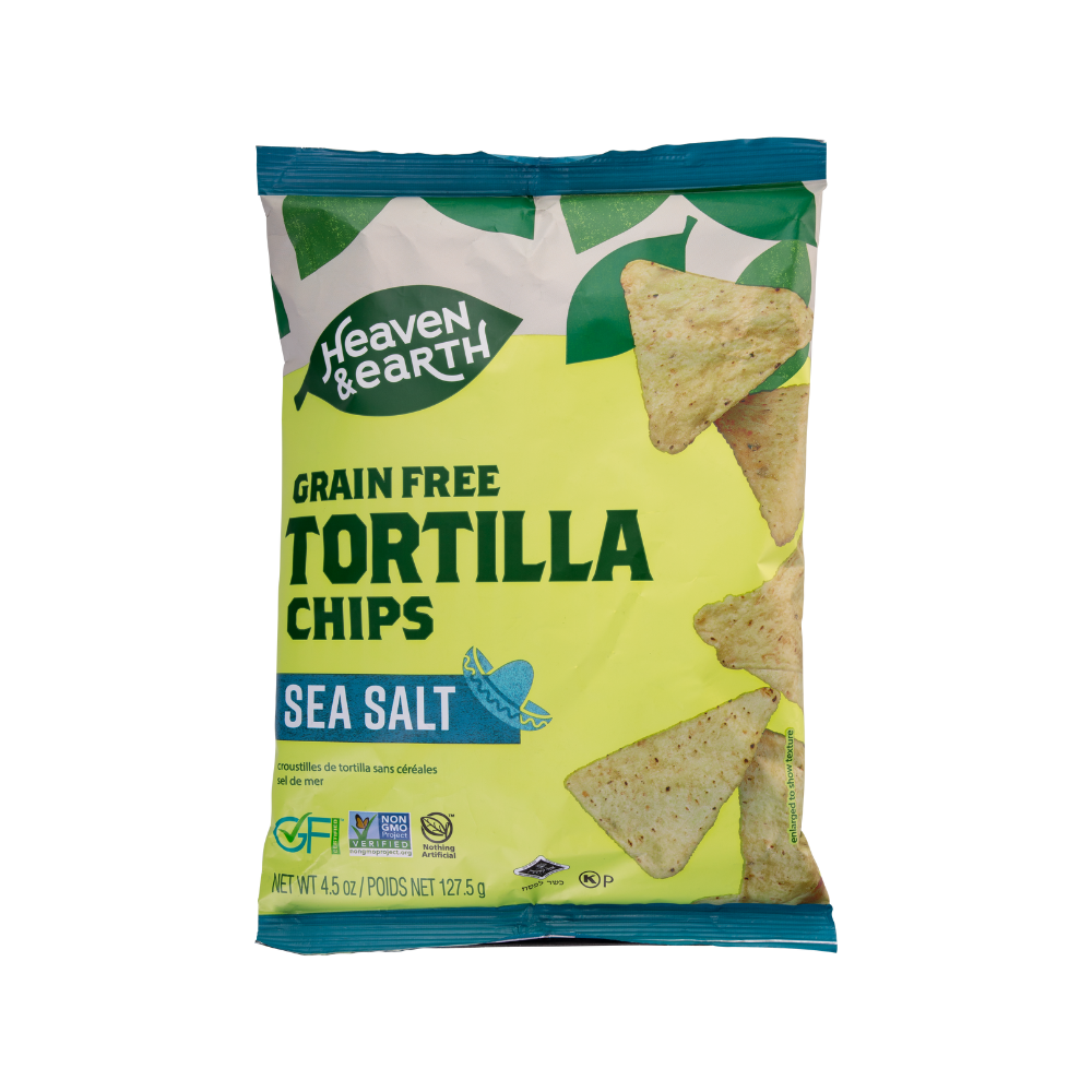 Heaven & Earth Grain Free Tortilla Chips Sea Salt 127g