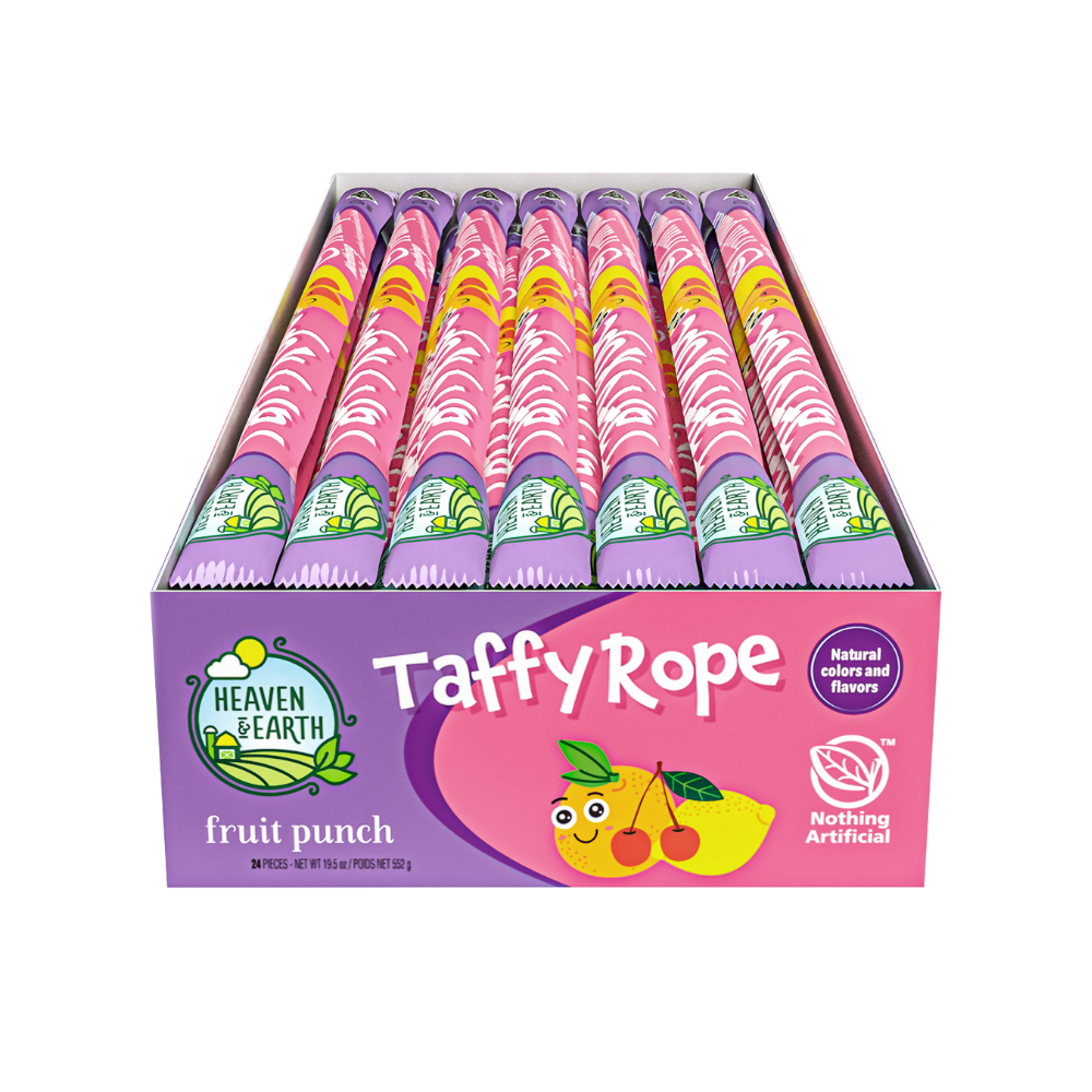 Heaven & Earth Fruit Punch Taffy Ropes 24Ct