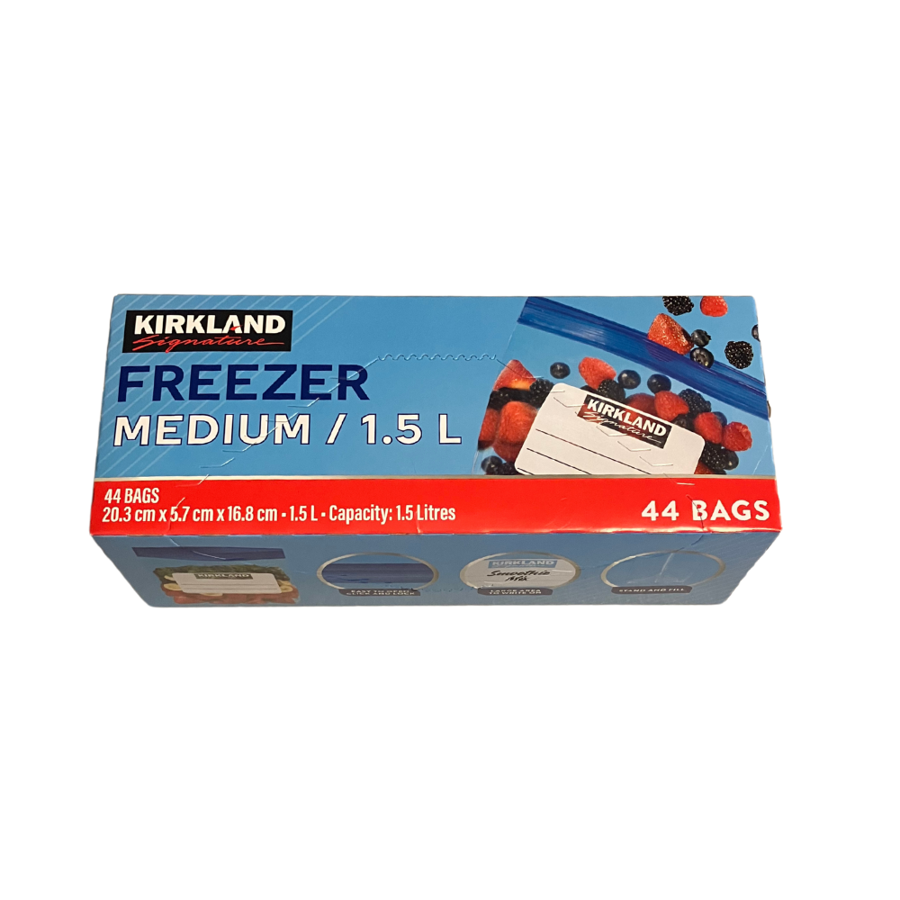 Kirkland Signature Medium Freezer Bags 44 Pack – Solly's Online