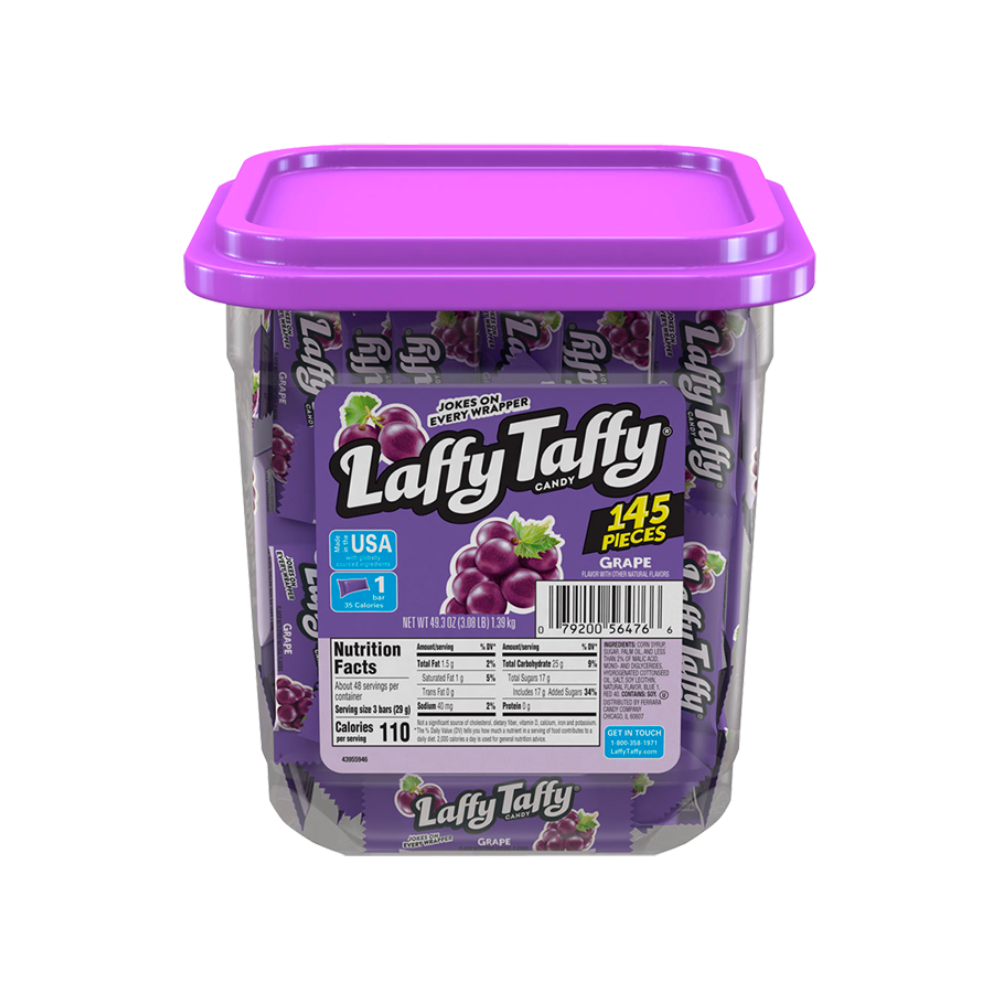 Laffy Taffy Tub Grape 145 Pieces 1.41kg