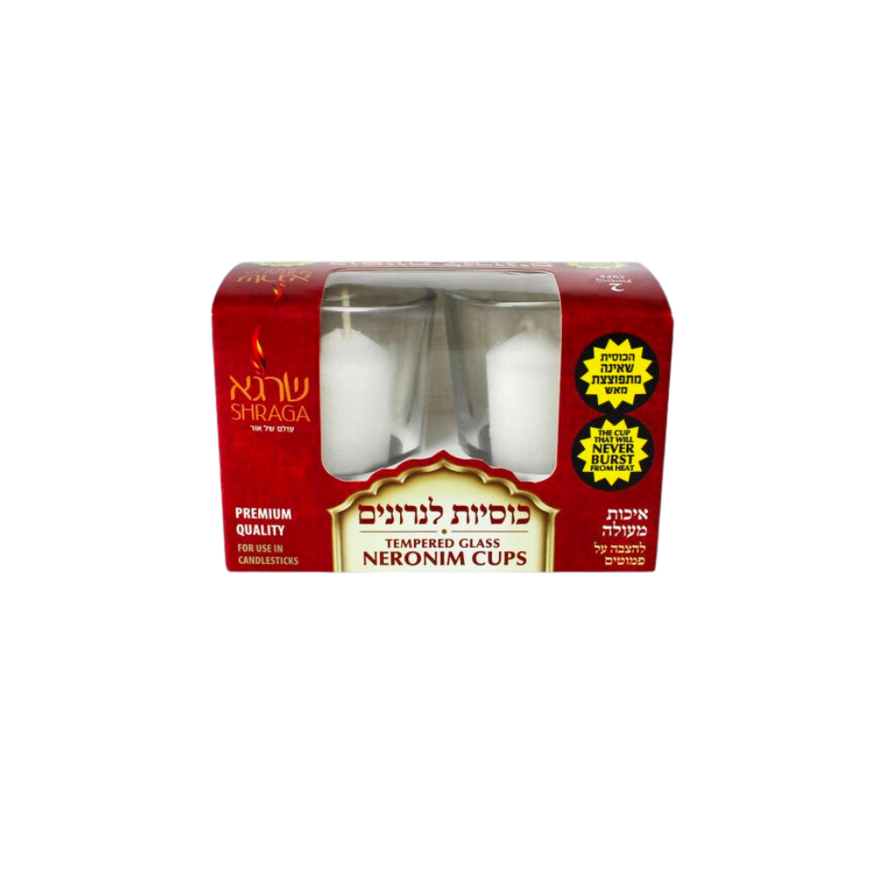 Neronim Glass Cups With Candles Twin Pack