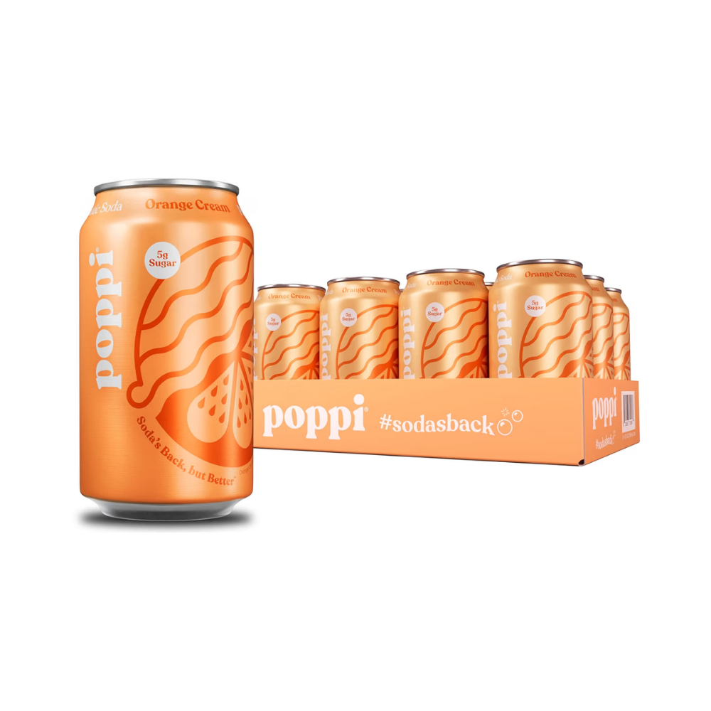 Poppi Prebiotic Soda Orange Cream 355ml x 12
