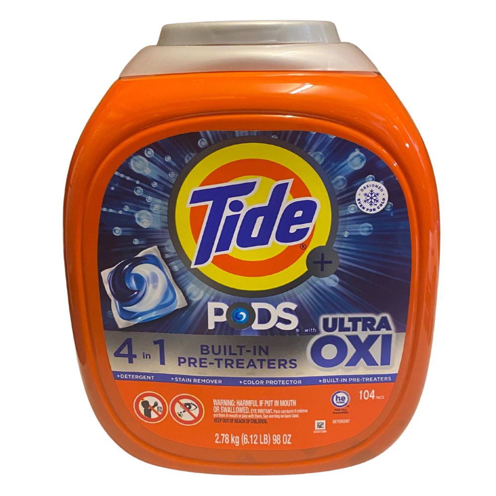 Tide Pods Ultra Oxi 4 in 1 Pre Treaters 104 Pacs 2.78 kg