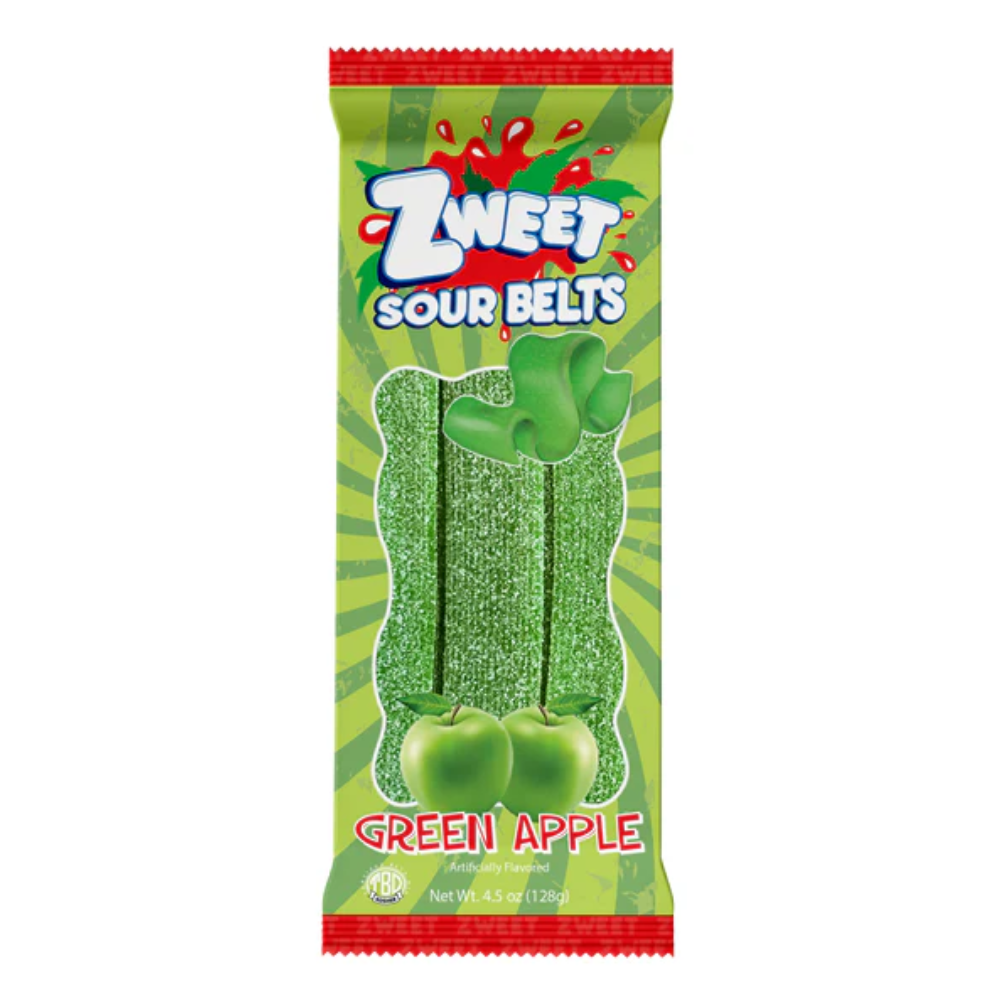 ZWEET SOUR BELT GREEN APPLE GO PACK 128g
