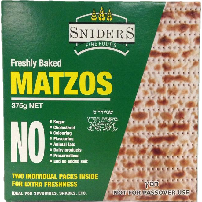 Sniders Matzos Not for Passover 375g