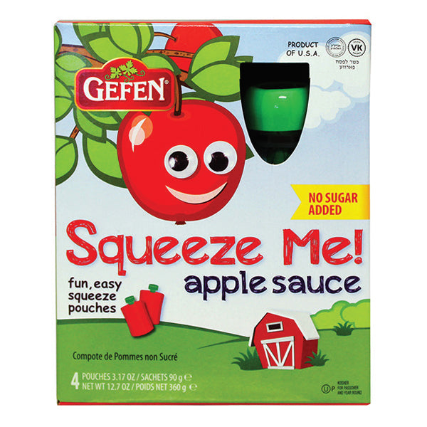 Gefen Apple Sauce Squeeze Me 4 Pouches x 90g