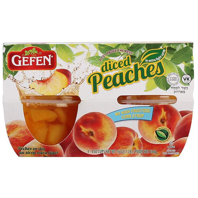 Gefen Diced Peaches 4Pk x 113Gr