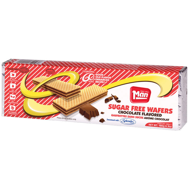 Man Chocolate Wafers Sugar Free 180g