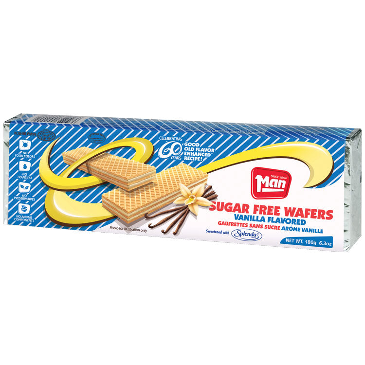 Man Wafer Vanilla Sugar Free 180g