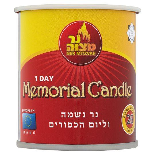 Ner Mitzvah Memorial Candle Tin 24hr