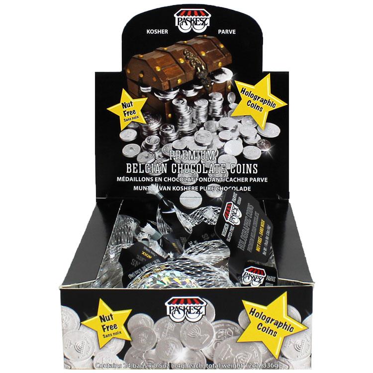 Paskesz Chocolate Coins Holographic Parve 24 x 14gr