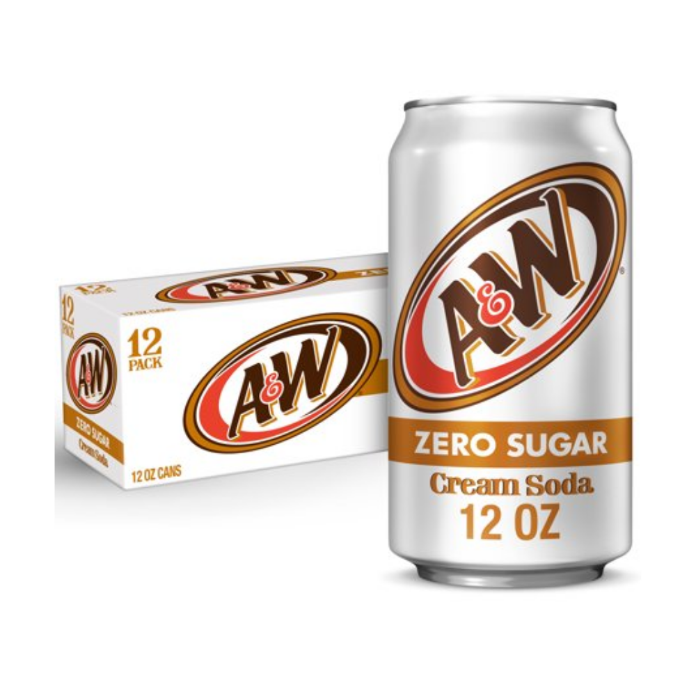 A&W Cream Soda Zero Sugar 355ml 12 Pack