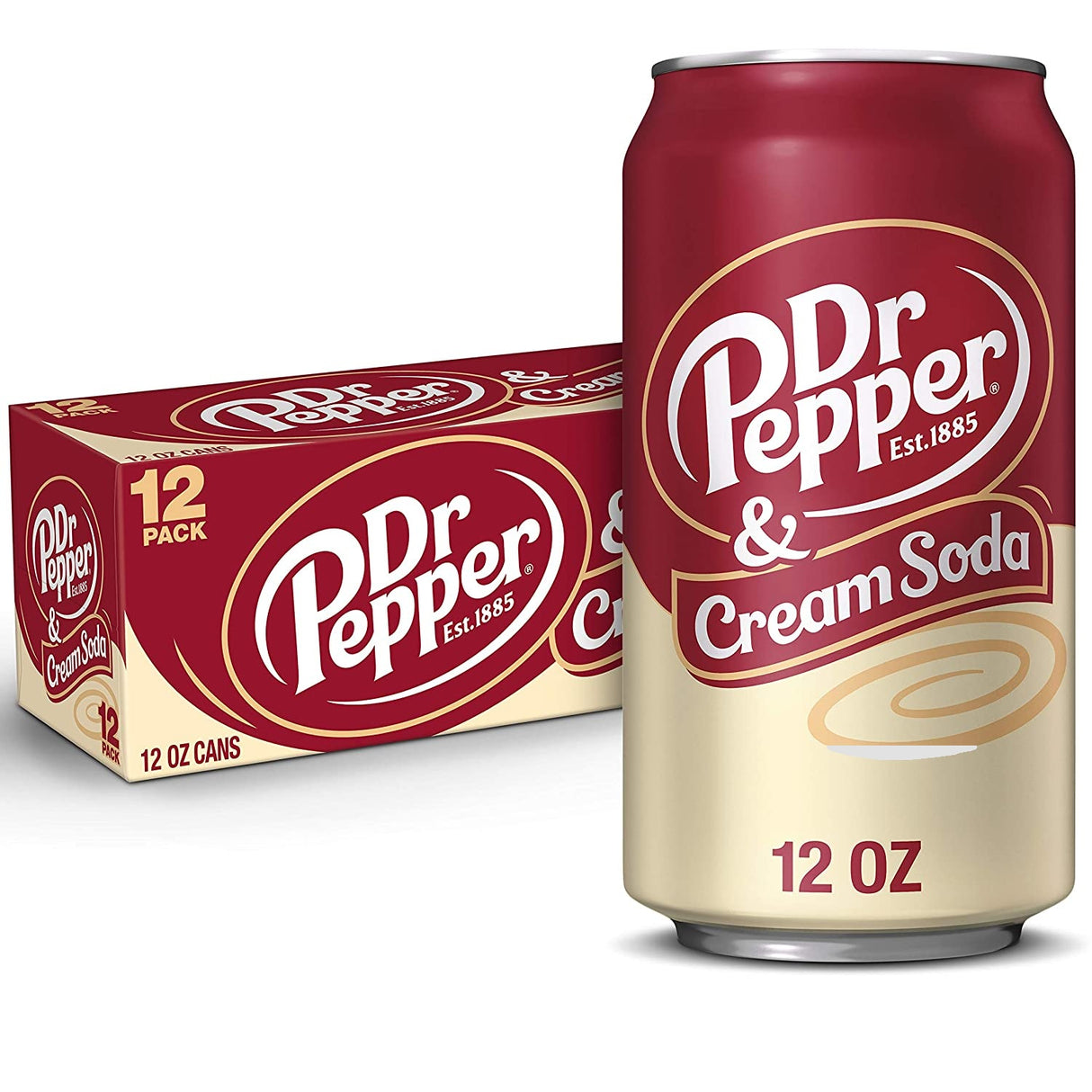 Dr Pepper & Cream Soda 355ml 12 Pack