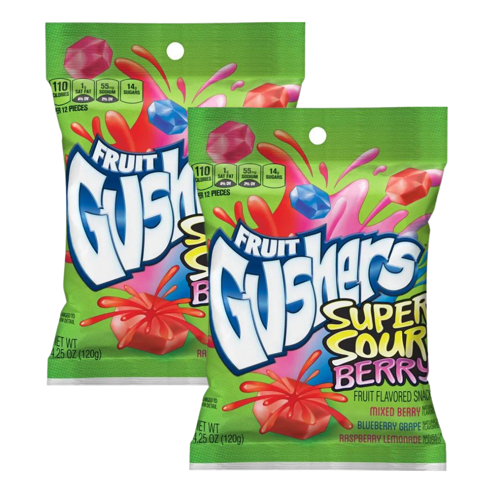 Fruit Gushers Super Sour Berry 120g x 2