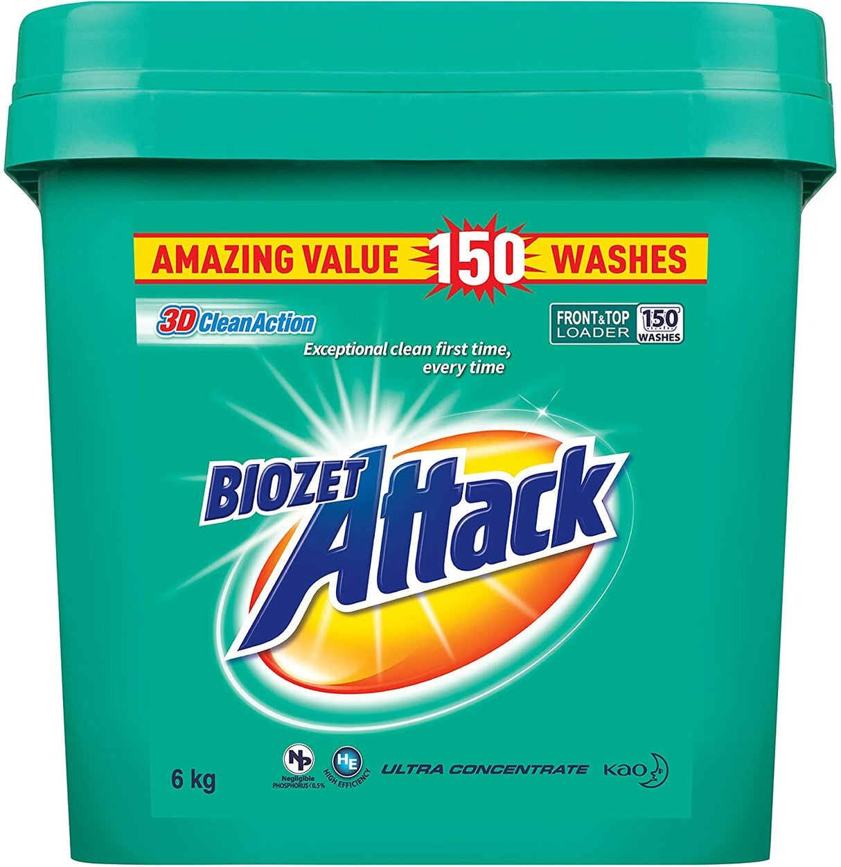 Biozet Attack Laundry Powder 150 Washes 6kg