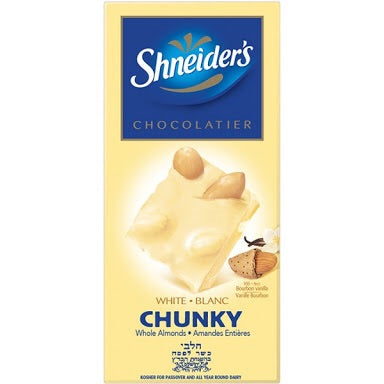 Shneiders Chunky White Chocolate With Whole Almonds 180g