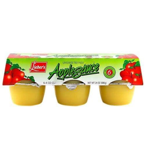 Liebers Unsweetened Apple Sauce 6 Pack 680g