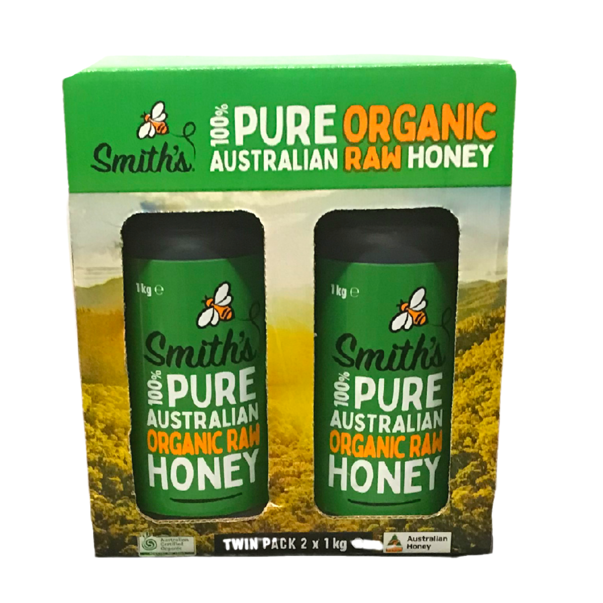 Smith's 100% Pure Australian Organic Raw Honey 1kg x 2